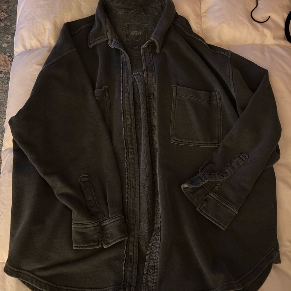 Aerie Dark Gray Lumberjane Shirt